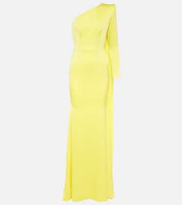Robe longue asymétrique en satin | Alex Perry