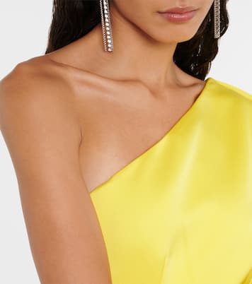 Robe longue asymétrique en satin | Alex Perry