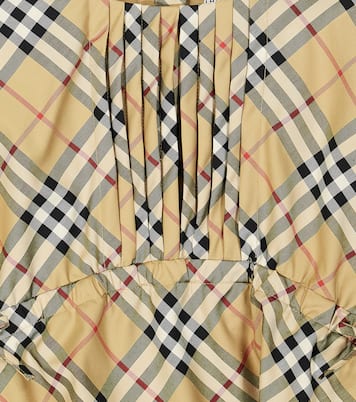 Top de mezcla de algodón con Burberry Check | Burberry Kids