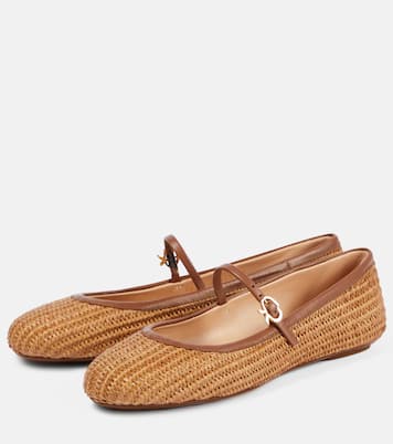 Ballerinas Carla aus Raffiabast und Leder | Gianvito Rossi
