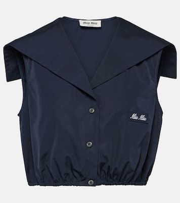 Camicia cropped in cotone | Miu Miu