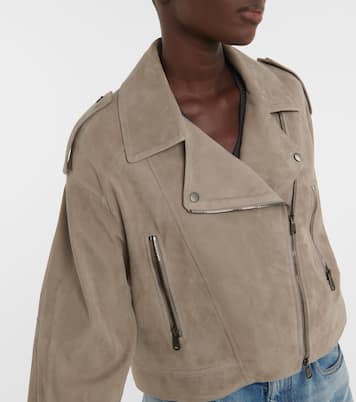 Veste raccourcie en daim | Brunello Cucinelli