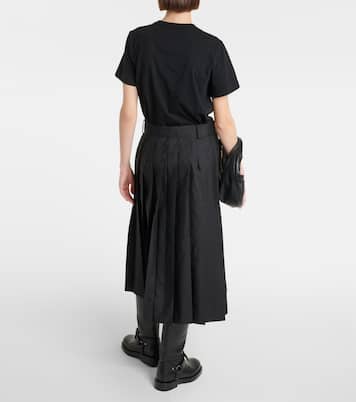 Pleated cotton poplin midi dress | Sacai