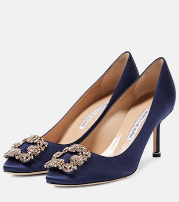 Escarpins Hangisi en satin à ornements | Manolo Blahnik