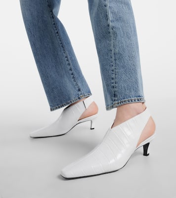 Slingback-Pumps The Croco Slim aus Leder | Toteme