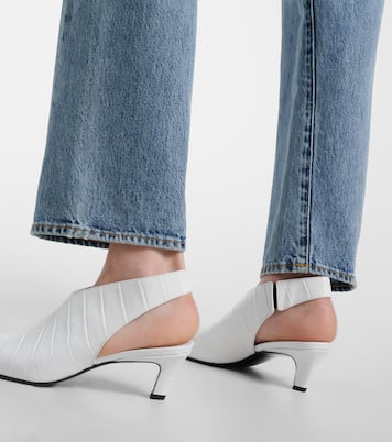 Slingback-Pumps The Croco Slim aus Leder | Toteme
