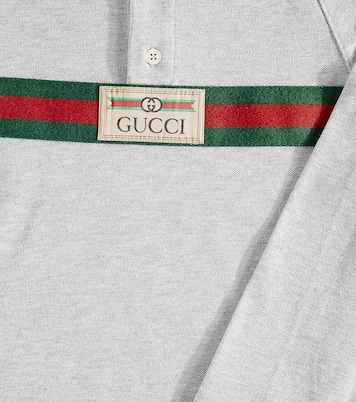 Web cotton-blend polo sweater | Gucci Kids