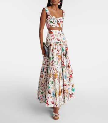 Crop top Capri de algodón estampado | Dolce&Gabbana