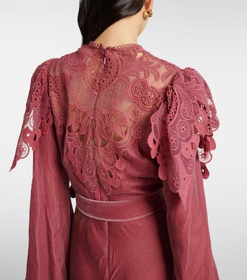 Ashley lace-trimmed velvet gown | Costarellos