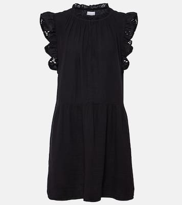 Grace lace-trimmed cotton minidress  | Velvet