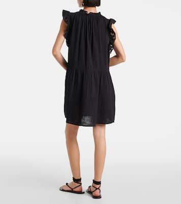 Grace lace-trimmed cotton minidress  | Velvet