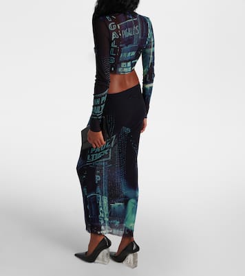 Falda midi de malla estampada | Jean Paul Gaultier