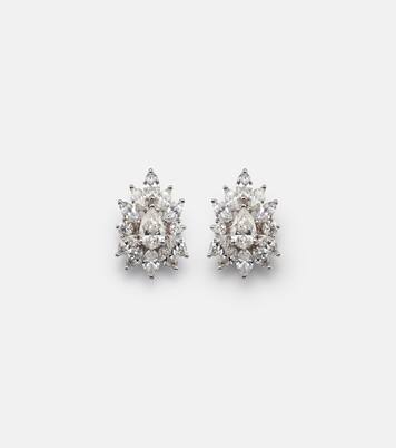 Orecchini Y-Not in oro bianco 18kt con diamanti | Yeprem