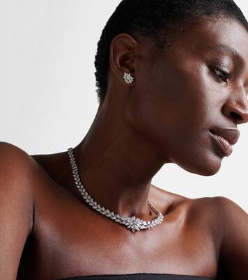 Orecchini Y-Not in oro bianco 18kt con diamanti | Yeprem