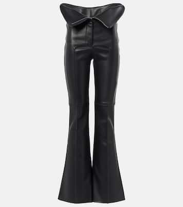 Pantalon en cuir à taille haute | McQueen