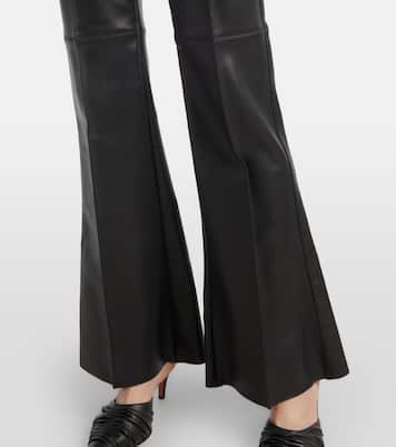 Pantalon en cuir à taille haute | McQueen