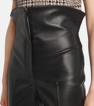 Pantalon en cuir à taille haute | McQueen