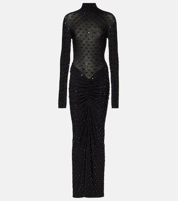 Abito lungo in jersey con cristalli | Alaïa