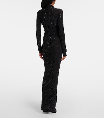 Abito lungo in jersey con cristalli | Alaïa