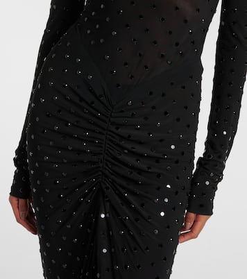 Abito lungo in jersey con cristalli | Alaïa