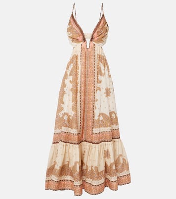 Abito midi Maxine in ramia con stampa paisley | Zimmermann