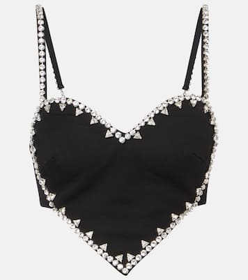 Top cropped Heart con cristalli | Area
