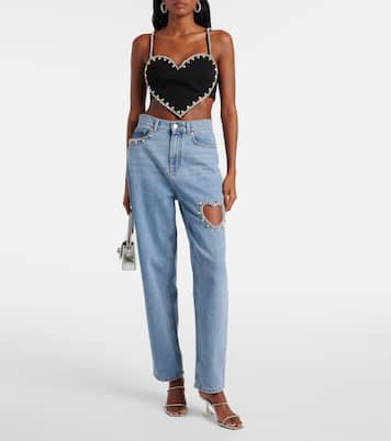 Top cropped Heart con cristalli | Area