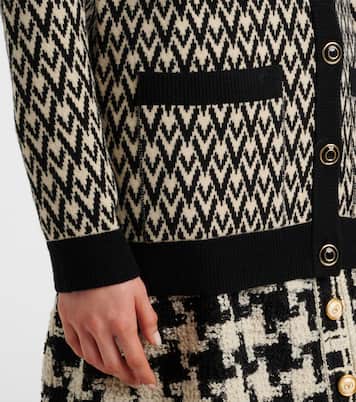 Toute La V virgin wool jacquard cardigan | Valentino