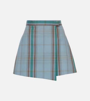 Minifalda Cut Off de algodón y lino con tartán | Vivienne Westwood