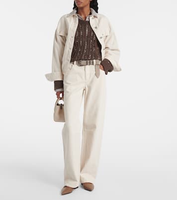 Ballerine slingback Pointy in pelle | Brunello Cucinelli