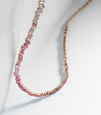 Collier Bold en or rose 18 ct, diamants et saphirs | Suzanne Kalan