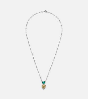 Pendentif en or 18 ct, diamants jaunes et émeraudes | Kamyen