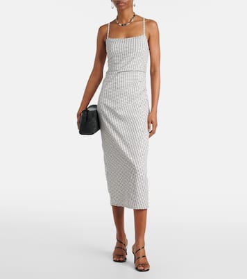 Checked ruched midi dress | Vince