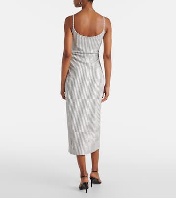 Checked ruched midi dress | Vince