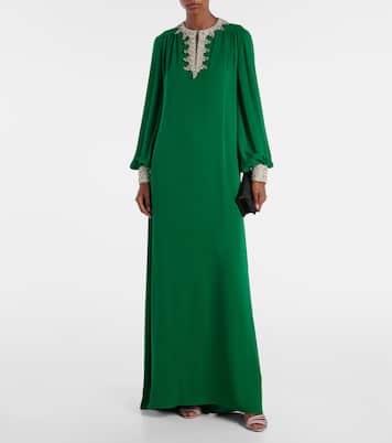 Robe longue en soie à ornements | Valentino