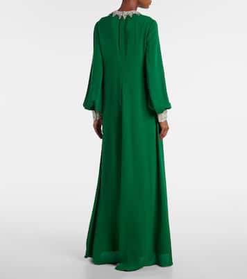 Robe longue en soie à ornements | Valentino