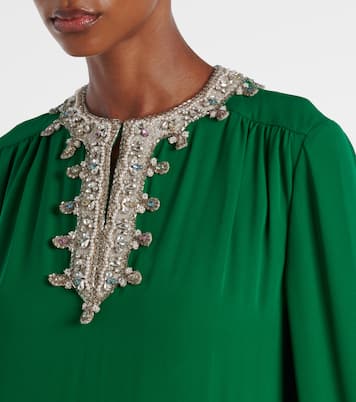 Robe longue en soie à ornements | Valentino