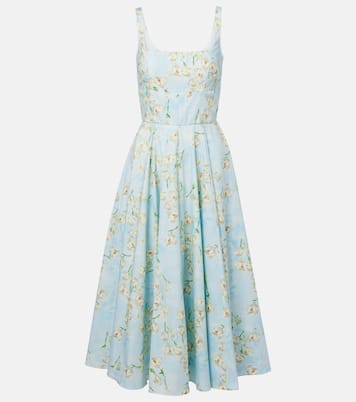 Robe midi Mona en coton à fleurs | Emilia Wickstead