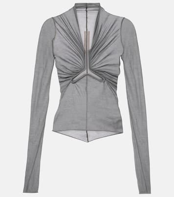 Top in cotone arricciato con cut-out | Rick Owens