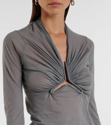 Top in cotone arricciato con cut-out | Rick Owens