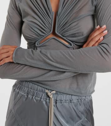 Top in cotone arricciato con cut-out | Rick Owens