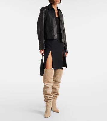 Overknee-Stiefel Lavinia 100 aus Veloursleder | Paris Texas