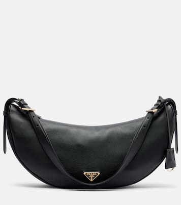 Demi-Lune Large leather shoulder bag | Prada