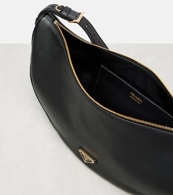Demi-Lune Large leather shoulder bag | Prada
