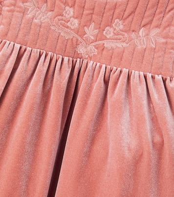 Domitilla embroidered ruffled velvet dress | C'era Una Volta