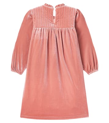 Domitilla embroidered ruffled velvet dress | C'era Una Volta