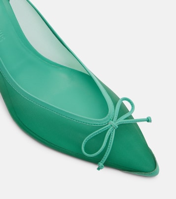 Tourni 80 leather-trimmed mesh pumps | Jacquemus