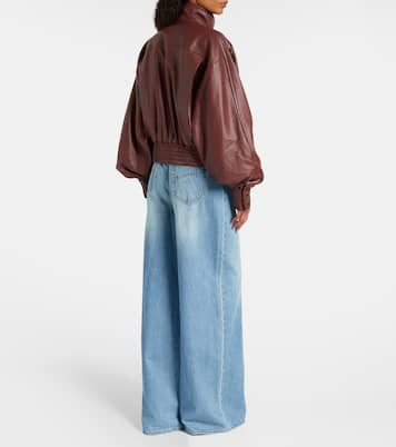 Hypnotic leather bomber jacket | Zimmermann