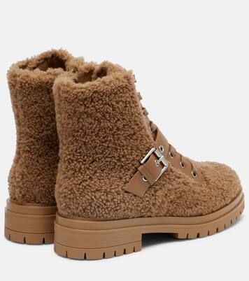Schnürstiefel aus Shearling mit Leder | Gianvito Rossi