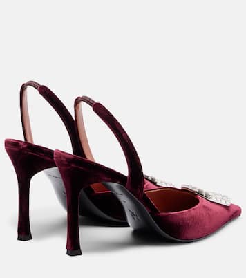 Camelia 90 velvet slingback pumps | Amina Muaddi